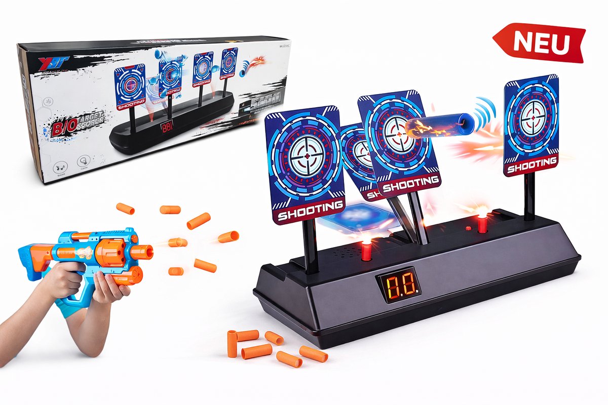 COIL Elektronisch Schietspel met Bewegende Doelen – LED Scorebord, Interactief Speelgoed voor Kinderen vanaf 8 Jaar