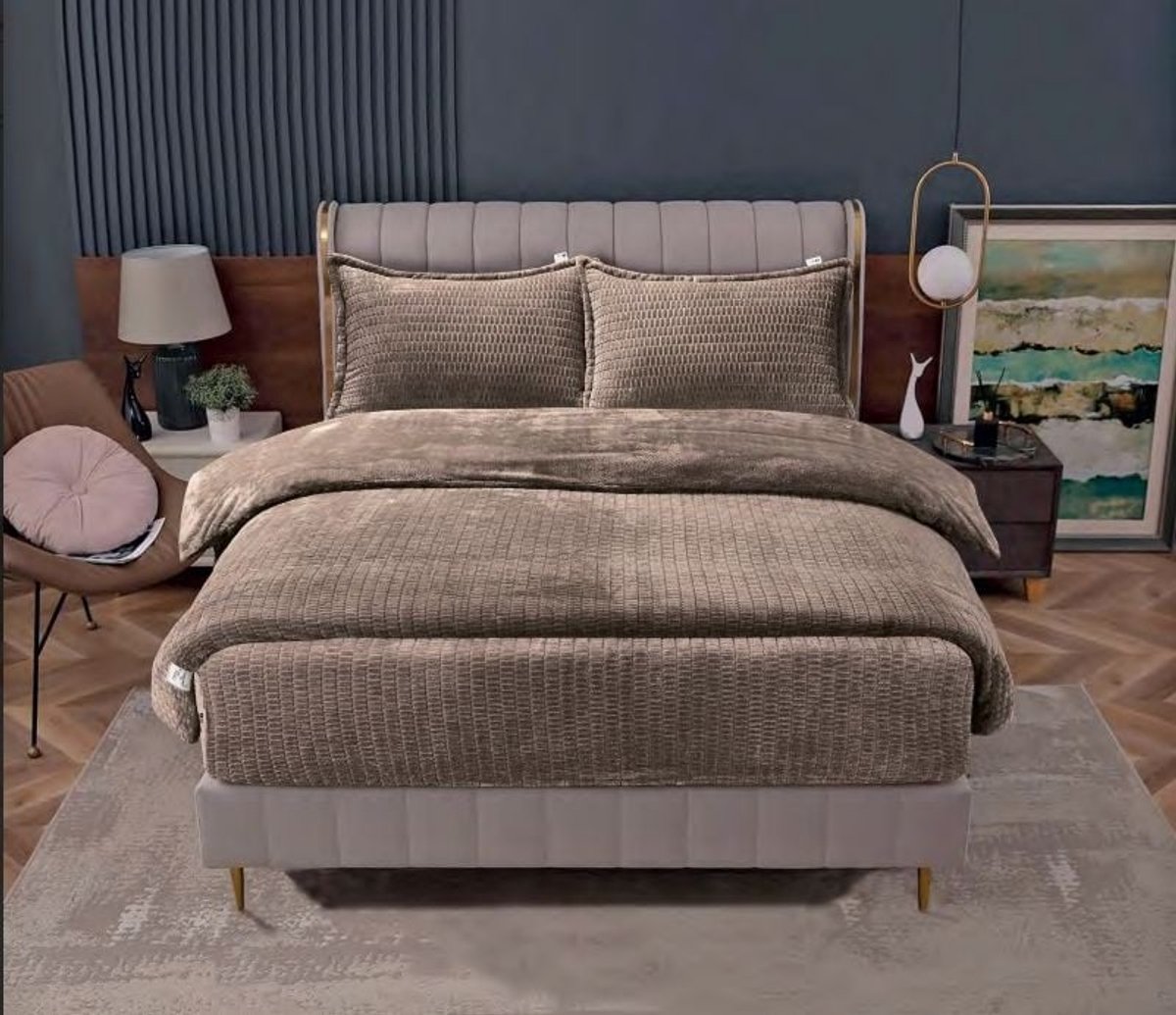 Beau Maison Sherpa Flanel Easy Dekbed - 160x220 cm - Coffee Brown