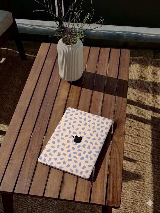 Lunso Geschikt voor MacBook Pro 14 inch (2021-2026) cover hoes - case - Azure Pebble