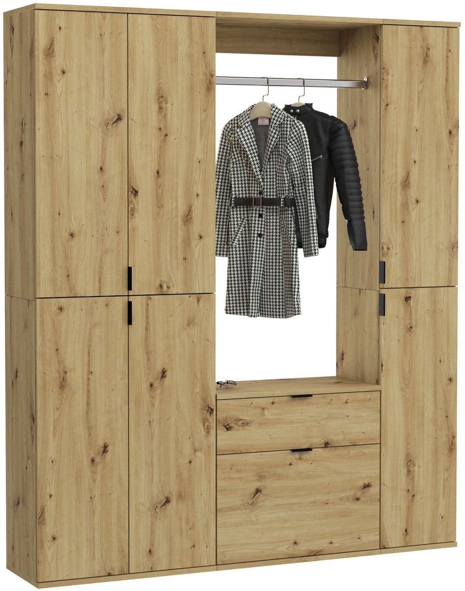 Kledingkast Projekt X Emob - Artisan Oak - 152x193x34 Cm - Modern