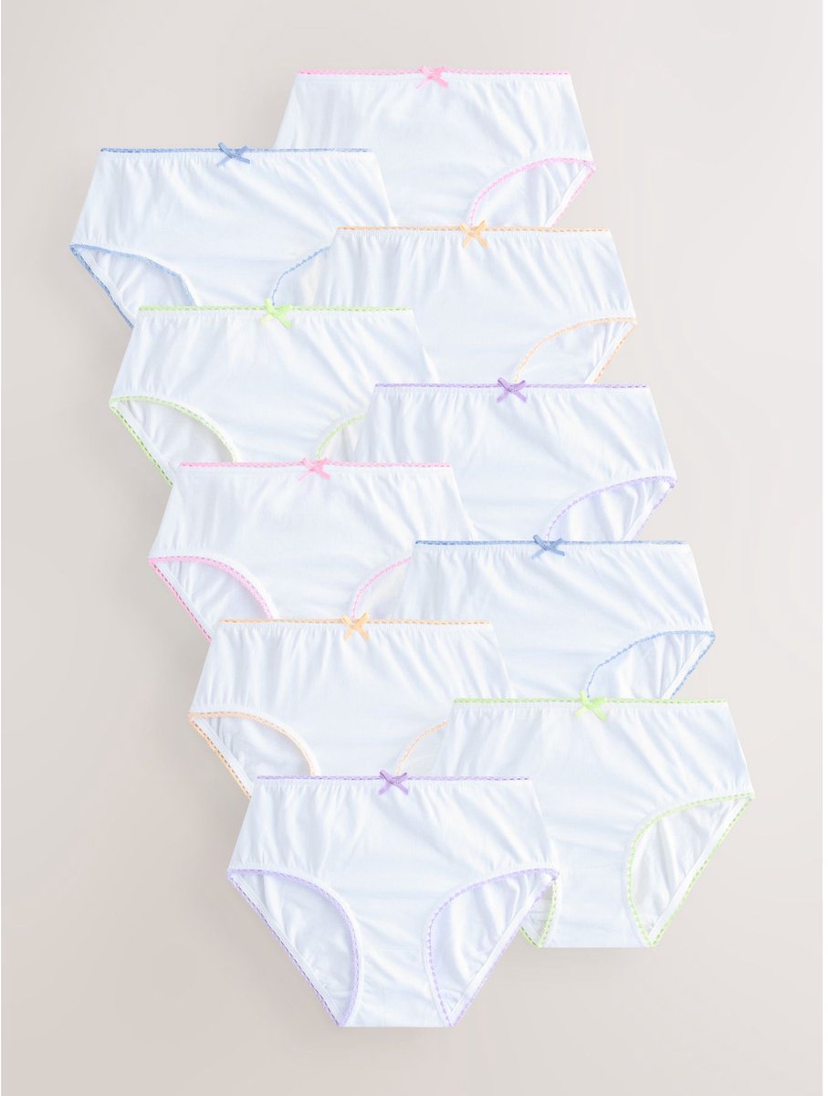 Next - Meisjes - Set van 10 slips - Wit