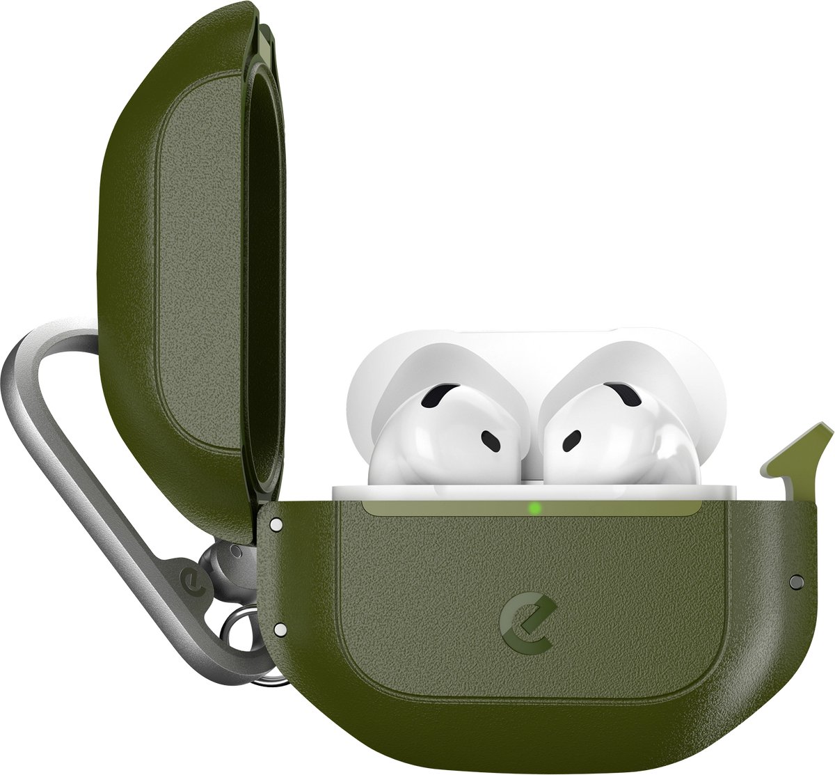 Keybudz Element Hoesje AirPods 4 – 3 Meter Waterdichte & Stofdichte Bescherming – Draadloos Opladen Compatibel – Milieuvriendelijk Ontwerp met 70% Gerecycled Materiaal - Groen