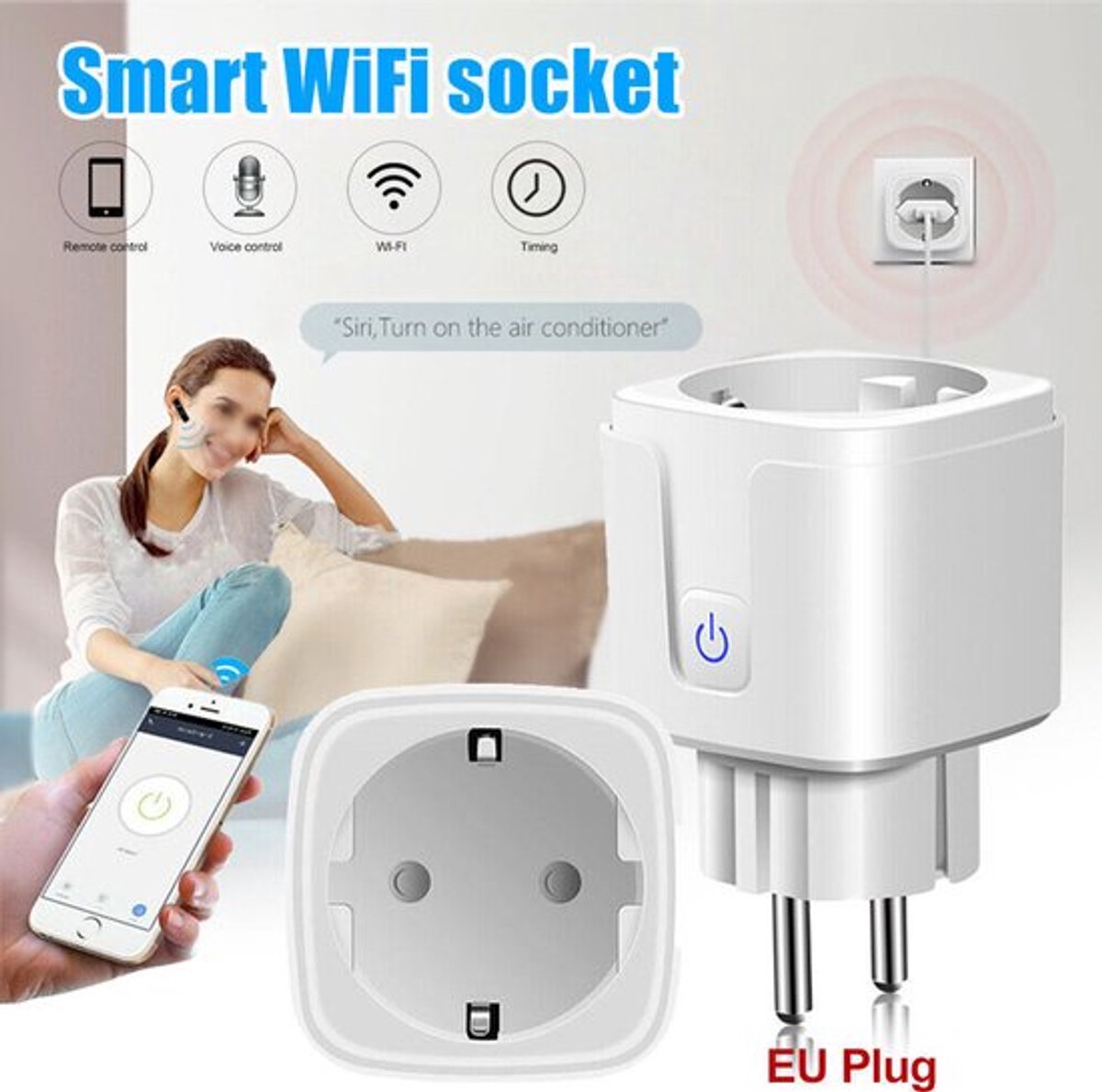 2x Slimme Stekker - Smartkabel.nl - WiFi - Smart Plug - Google Home & Amazon Alexa - Tijdschakelaar & Energiemeter via Smartphone App - Smart Home