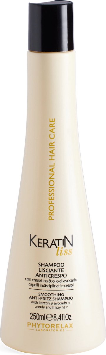 Phytorelax Keratine Shampoo Anti-Frizz – Keratin Liss Shampoo met Avocado-olie voor Pluizig en Droog Haar – 250 ml