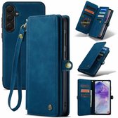 Casemania Hoesje Geschikt voor Samsung Galaxy S26 - Navy Blue - 2 in 1 Portemonnee Book Case met Extra Vakken
