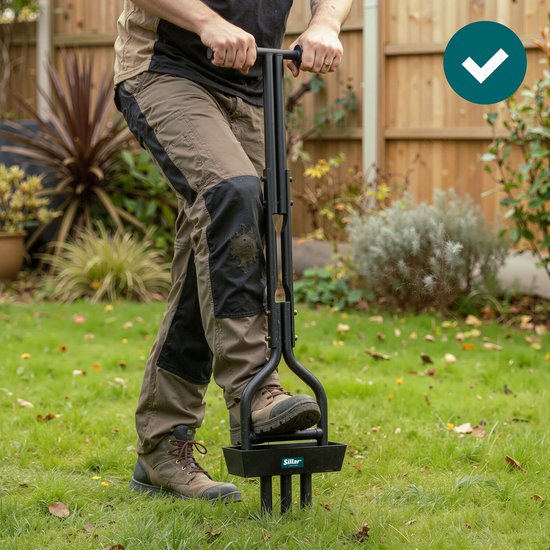 Sillar Gazonbeluchter met Bodembak - Beluchter voor Gazon Beluchten - Set met Schraper - Bodembewerkers - 96 cm - Staal — afbeelding 5