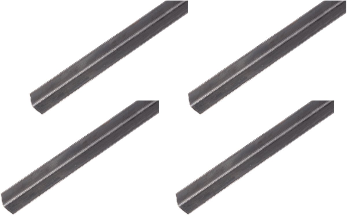 Alberts 4 x hoekprofiel, blank staal, 25 x 25 x 1,2 mm, lengte 2 m