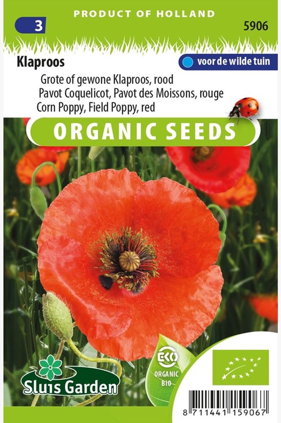 Sluis Garden - Klaproos Rood BIO (Papaver rhoeas)