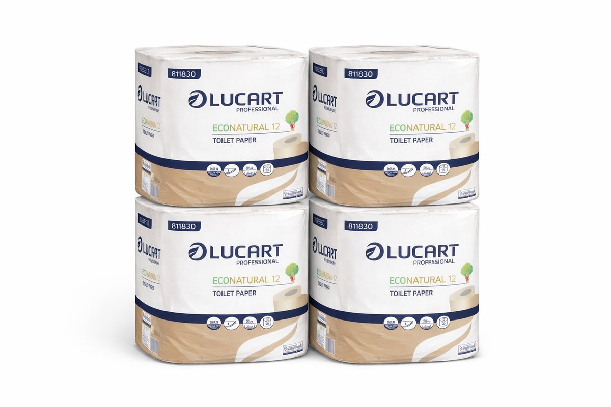 Lucart - Econatural - toiletpapier - 48 rollen - 200 vel per rol - 2 laags - 100% circulair en klimaatneutraal product