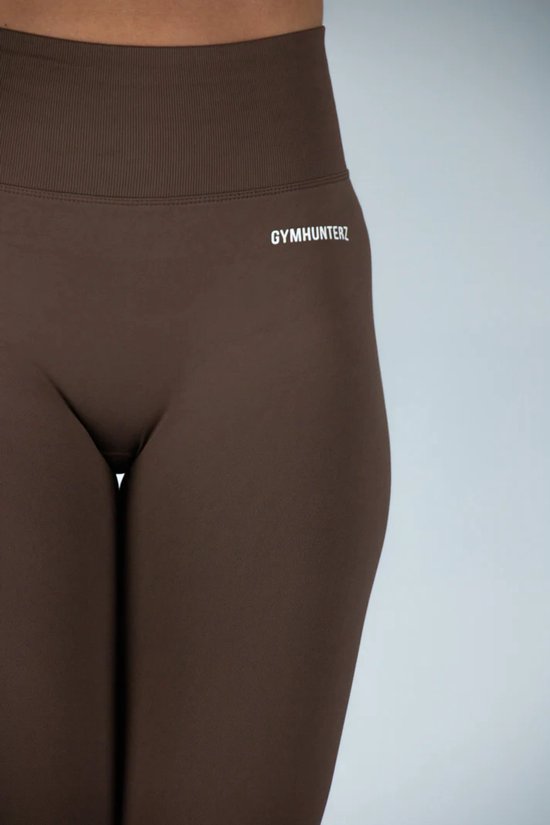 Fitness legging - Legging hoge taille - Legging Gym Sport - Hardloop - Yogabroek voor dames - Sneldrogend, ademend en rekbaar - Spandex / Nylon - Kleur Bruin - Maat XS — afbeelding 5