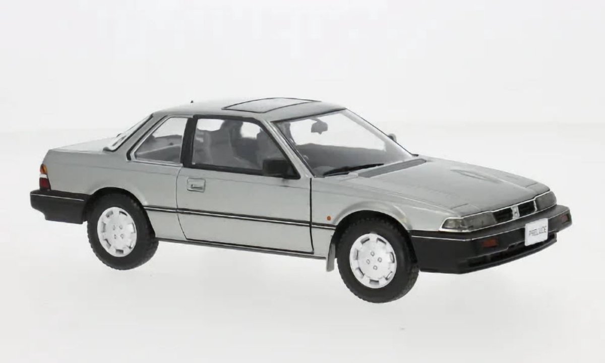 Honda Prelude 1985 Grijs Modelauto 1/24 Whitebox