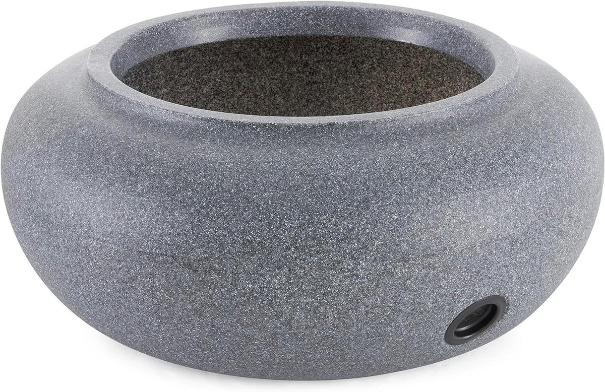 Tuinslang Opbergpot - Slanghouder Haspel - Tuin Bewateren - Met Kraan Aansluiting - 21 Inch - Graniet