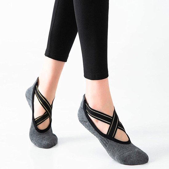 2 Stuks Yoga Sokken met Antislip – Ademend Katoen voor Pilates, Ballet en Barre — afbeelding 2