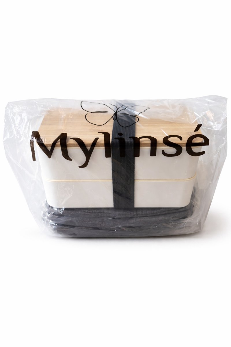 Lunchbox Set met Tas – 2 Laags Lunchbox (1200 ml) met Bamboe Deksel & Bestek – Inclusief Geïsoleerde Draagtas – Wit met Grijze Tas — cadeau in Koken & Dineren - foto 2