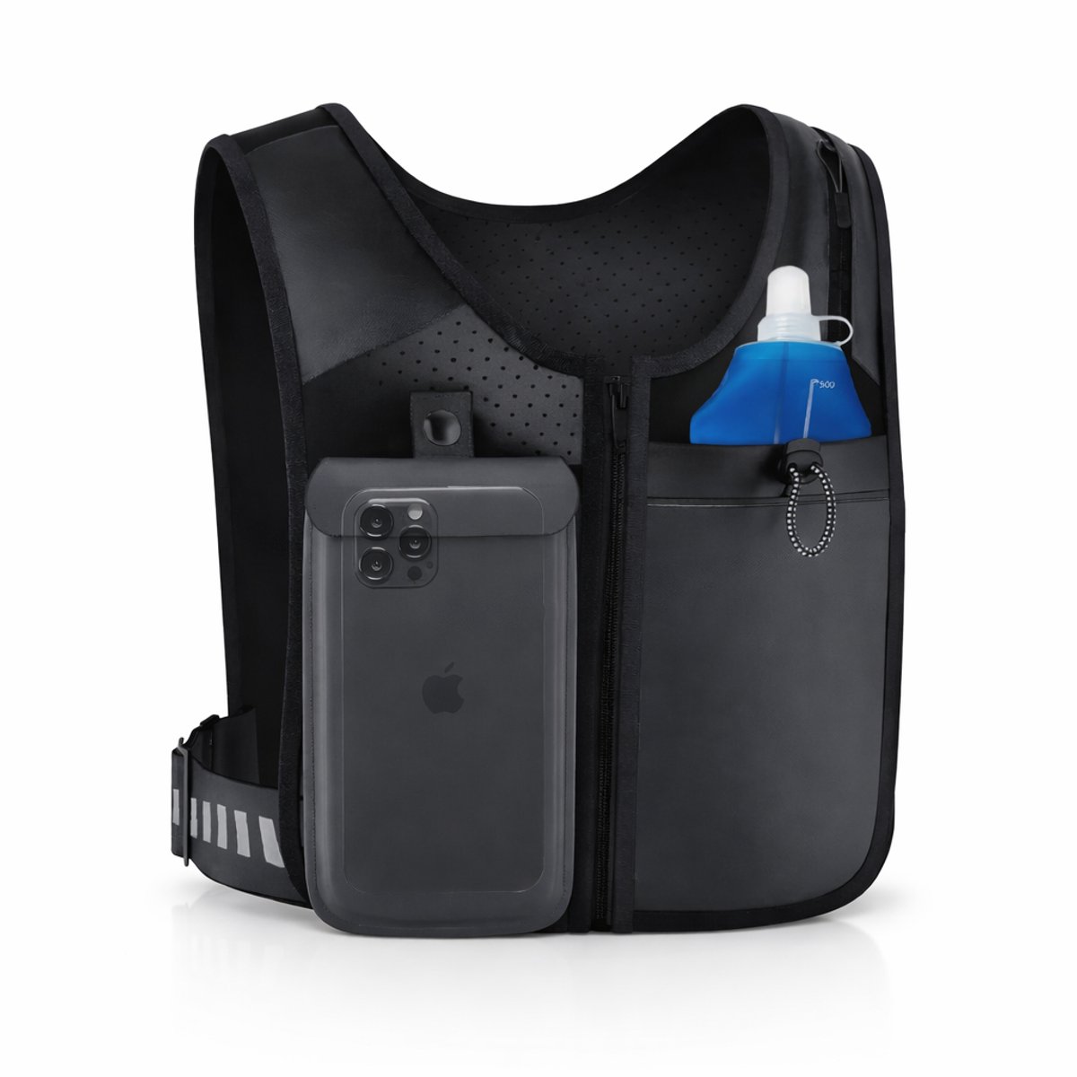 Beyahl - Hardloopvest met drinkfles reflecterend – Veilig running vest voor hardlopen in het donker – Inclusief 500ml bidon – Verstelbaar en ademend