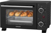 Tomado TEO1001B - Four autonome - Four électrique - Air chaud - 10 litres - Minuteur jusqu'à 60 min - Noir