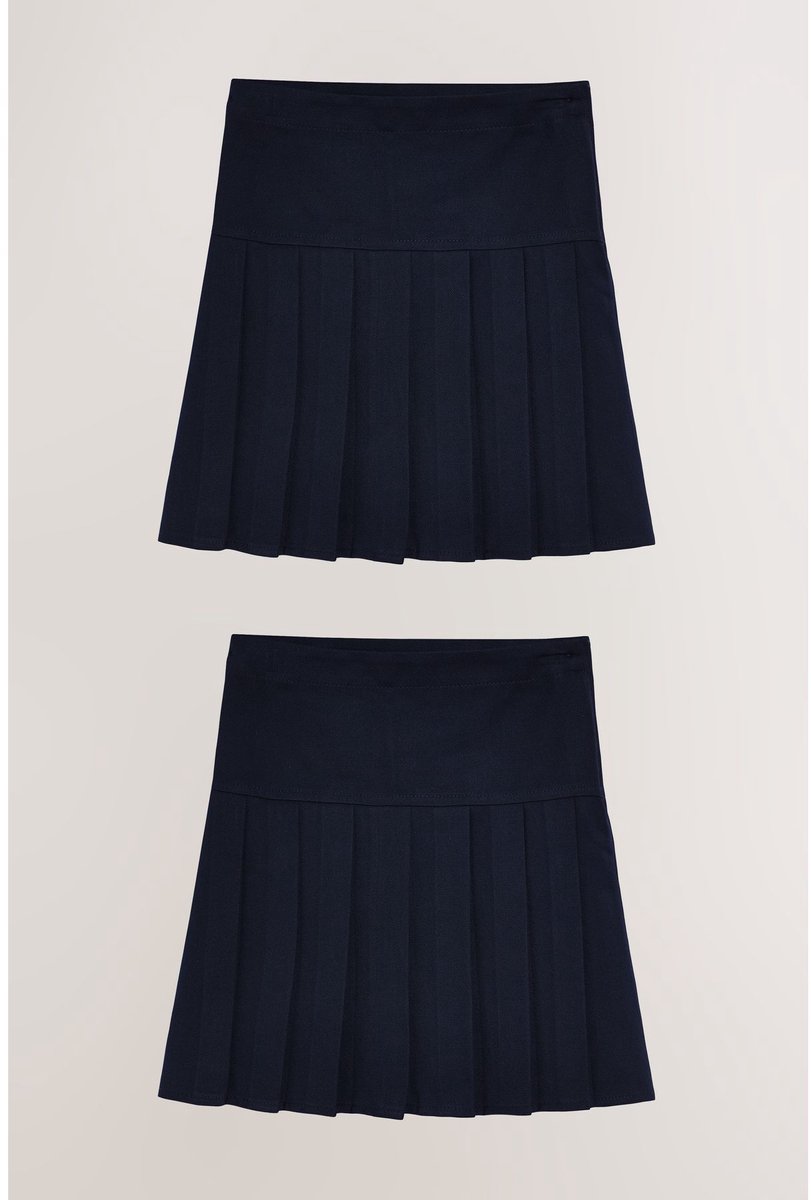 Next - Meisjes - 2 Geplooide schoolrokken - Blauw