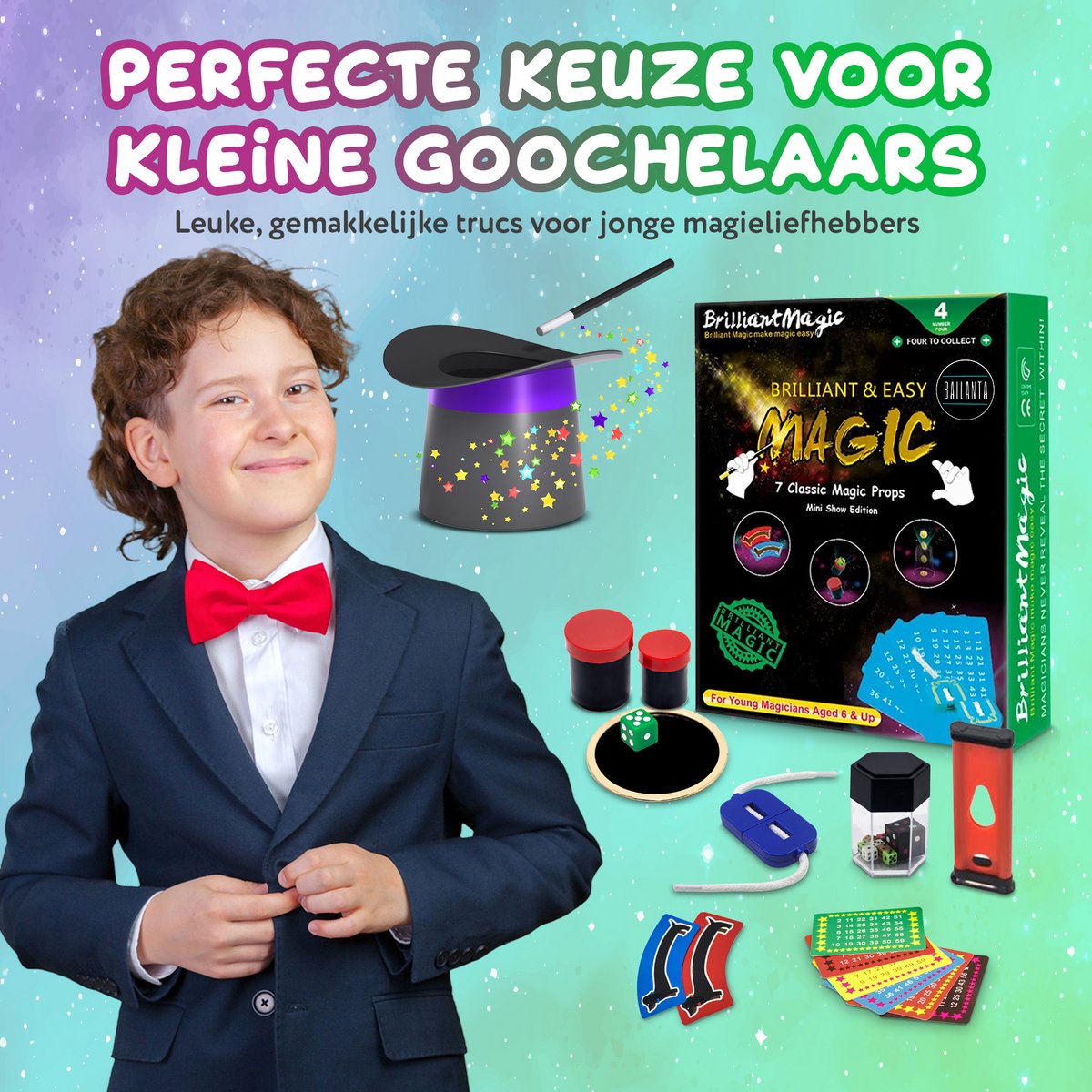 Bailanta® Goocheldoos – Voor Kinderen - Complete Goochelset met 7 Goocheltrucs – Inclusief Nederlandse Handleiding – Magic Set Cadeau - Vanaf 6 Jaar - Goochelen — afbeelding 7