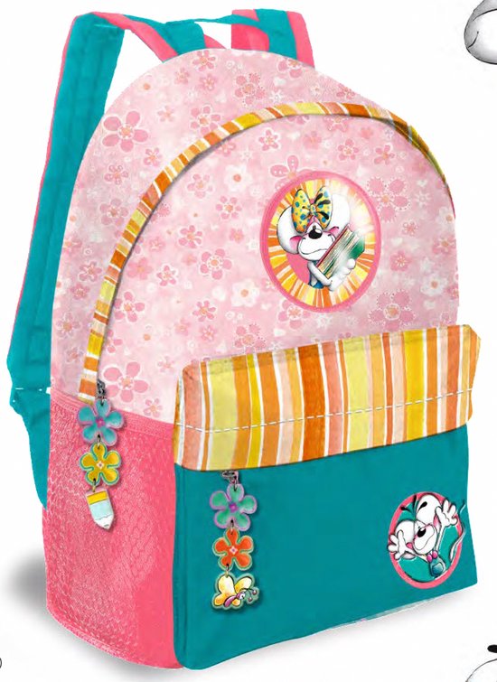 Diddl - sac à dos - compartiment principal spacieux avec poche avant et fermeture éclair - rose