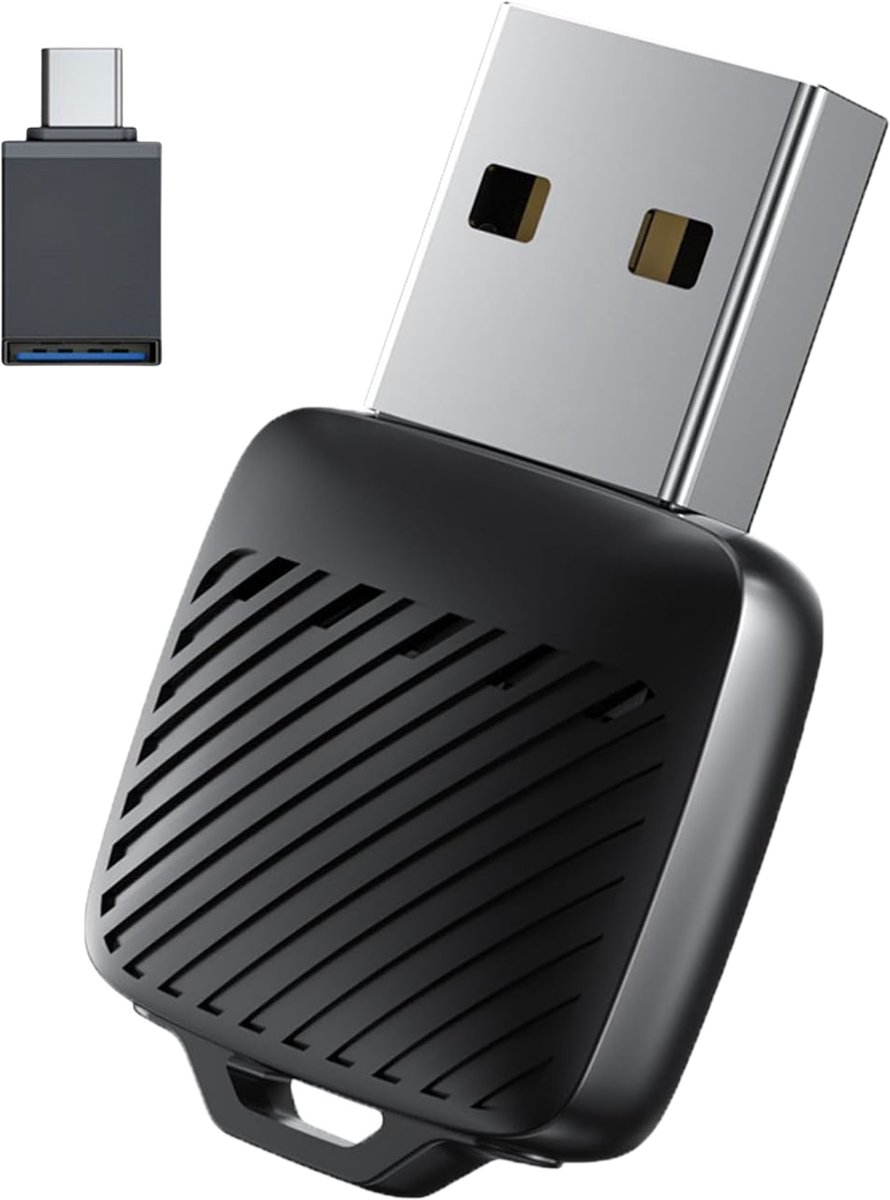 JUALL CarPlay & Android Auto Dongle - Draadloos CarPlay & Android - 2-in-1 Bluetooth Adapter - Muziek, Navigatie & Handsfree - Zwart