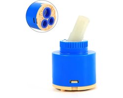 Keramische Kraancartridge - Kraan Reparatieklep - Lekkende Kranen Repareren - Viertel-draai Bediening - 35/40 mm - Blauw