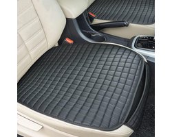 Universele waterdichte autostoelkussens - 2 stuks voorstoelen - krasbestendige autostoelbescherming - antislip PU-leer zwart