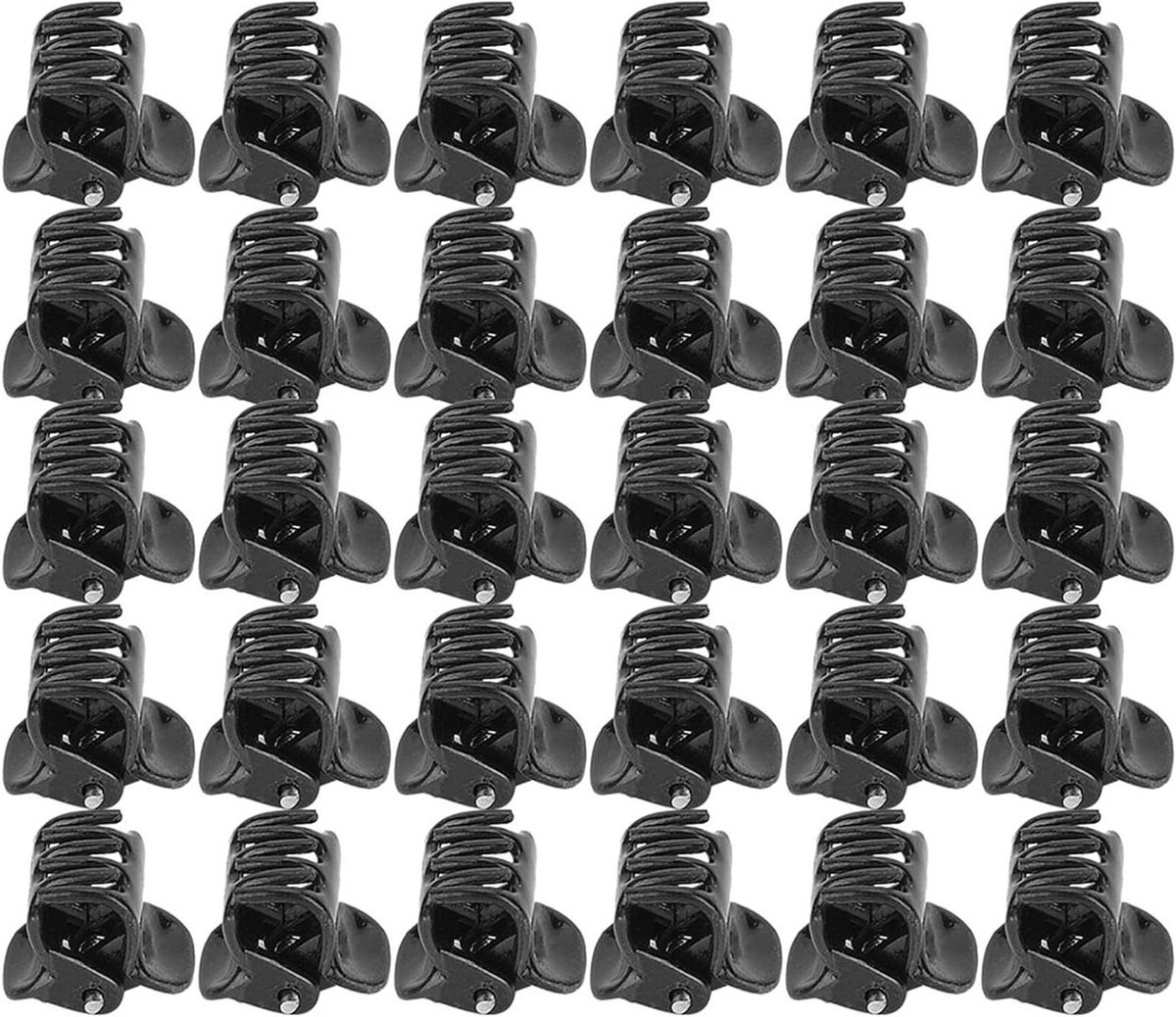 100 Stuks Zwarte Mini Haarspeldjes - Kleine Plastic Haarclips met Antislip Grip voor Dames en Meisjes