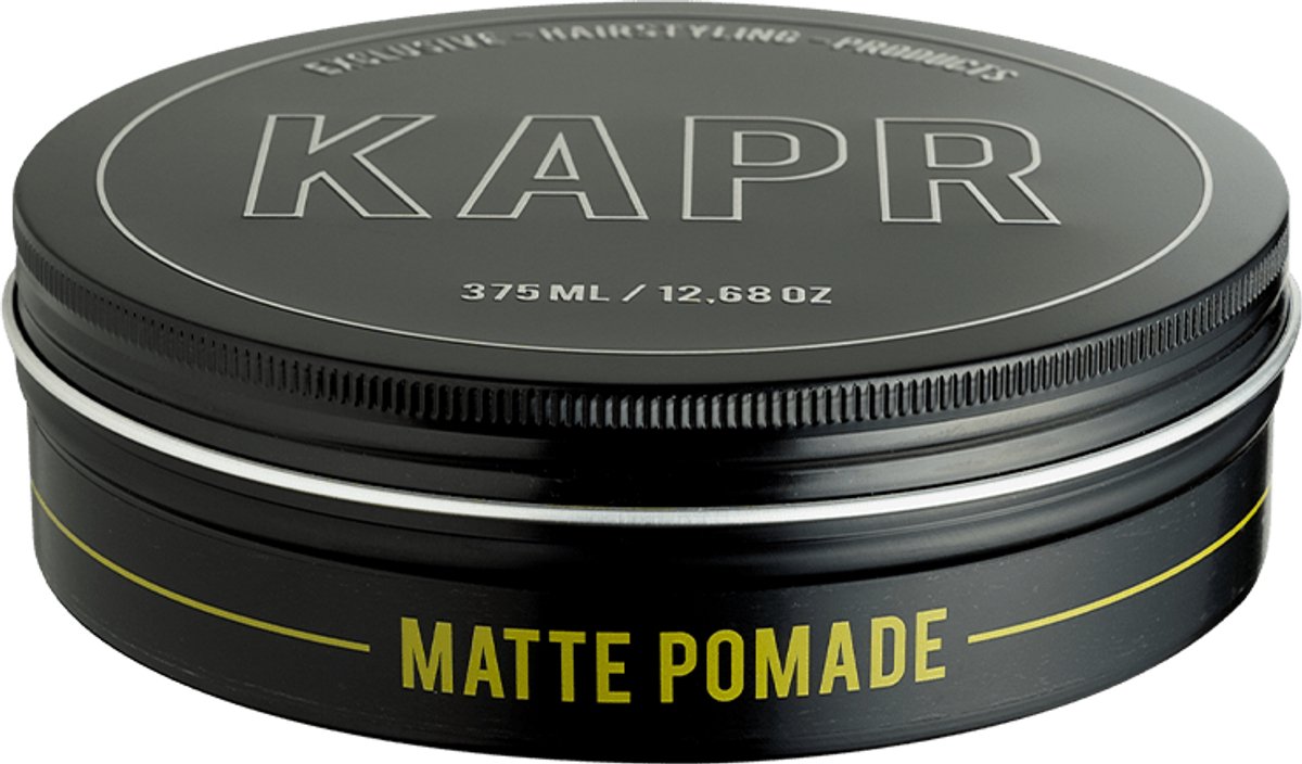 KAPR Matte Pomade 375ml – Haar Pomade Mannen – Matte Finish – Medium Hold – Waterbasis – Grootverpakking
