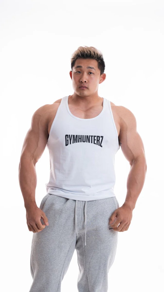 Gymhunterz Tanktop - Tanktop heren - Tanktop fitness - bodybuilding - Halter shirt mannen - Kleur Wit - Maat S