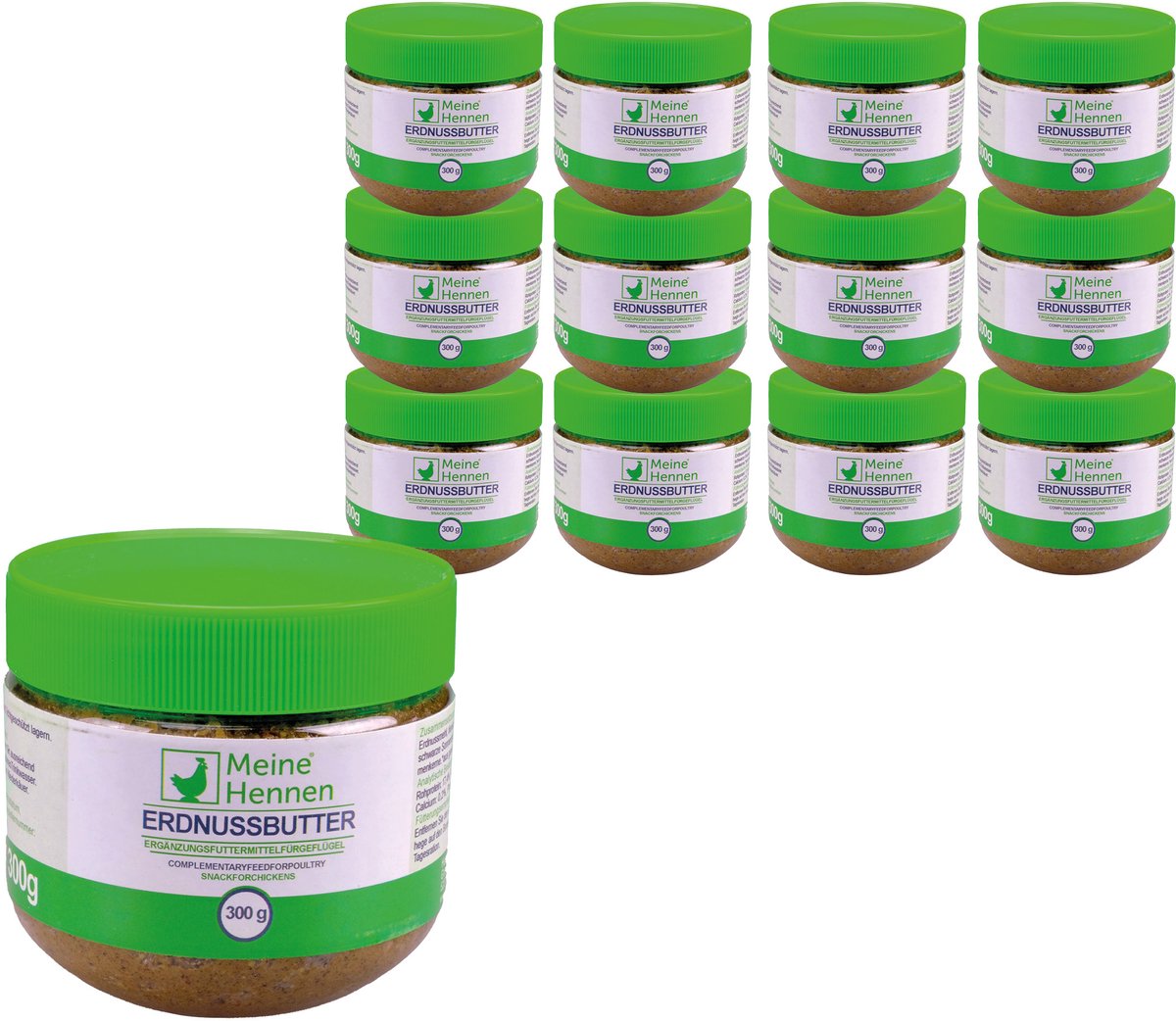 MyHens Pindakaas - 300 g - 12 stuks - Aanvullend diervoeder voor pluimvee