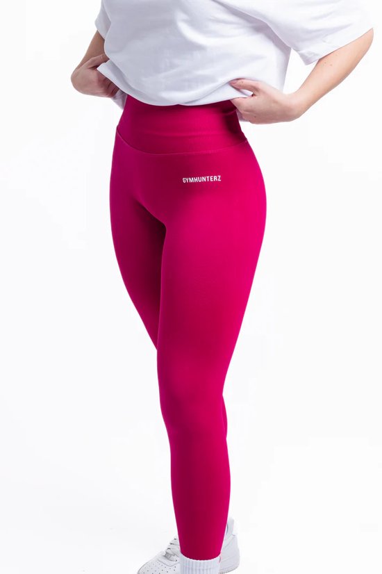 Fitness legging - Legging hoge taille - Legging Gym Sport - Hardloop - Yogabroek voor dames - Sneldrogend, ademend en rekbaar - Spandex / Nylon - Kleur Berry - Maat L — afbeelding 4