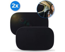 Auto-zonneschermen - Zonnescherm Auto Baby - 2 Stuks - Zonwering Auto - UV Protectie voor Baby en Kind - Zonwering Zijruiten - Zelfklevend - Zonwering Auto - One Size - Autostoelaccessoires - Zwart