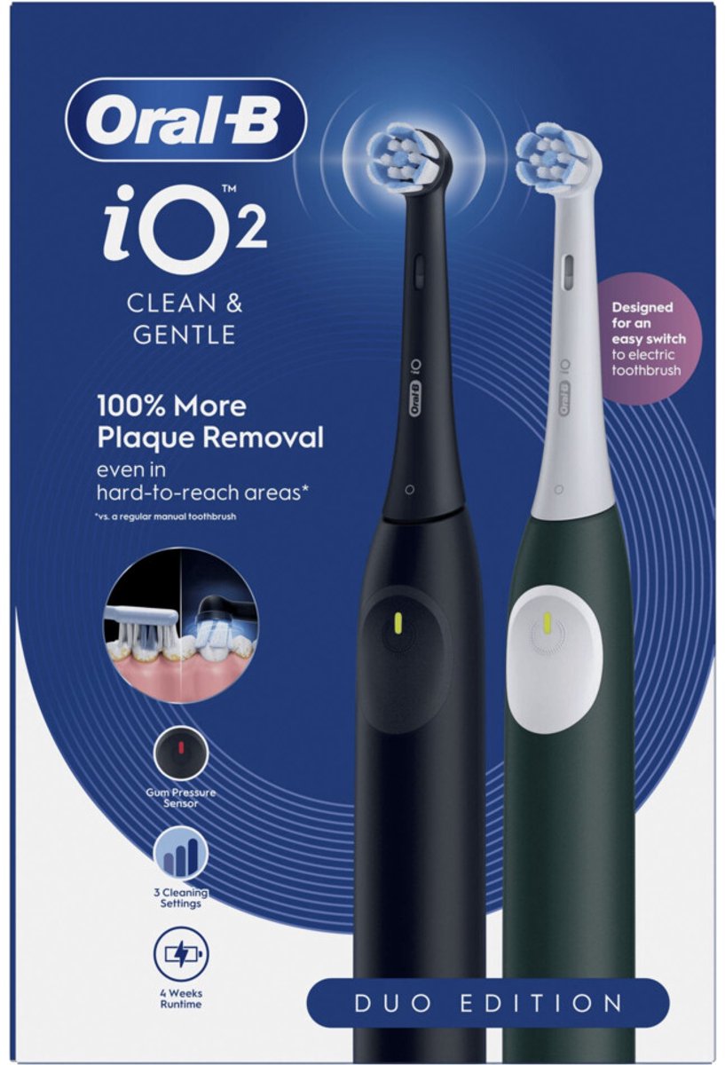 Oral-B iO2 Elektrische Tandenborstels - 2 Stuks - Night - afbeelding 3