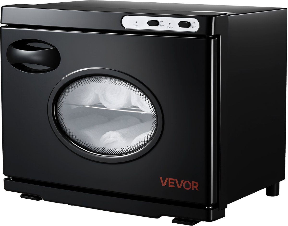 VEVOR Handdoekwarmer, 23 Liter Capaciteit voor 36 Handdoeken met Clip, Roestvrijstalen Frame en Transparant Venster, Handdoekwarmer voor Spa, Kapper, Massagesalon, Stoomverwarmingsfunctie en Schoonmaaklampje