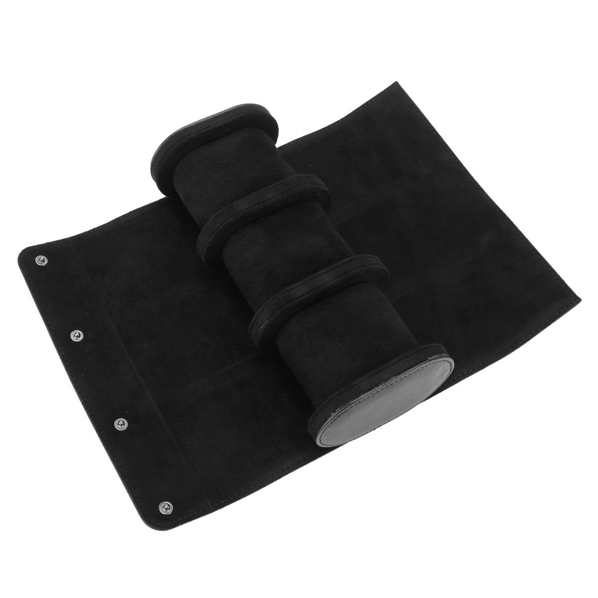 Cuhostki - 3 Stuks - Luxe Horloge Rol - Horlogedoos - Horloge Etui - Leer - Watch Roll - Horloge Houder - Sieradendoos - Horloge Opbergdoos - Zwart