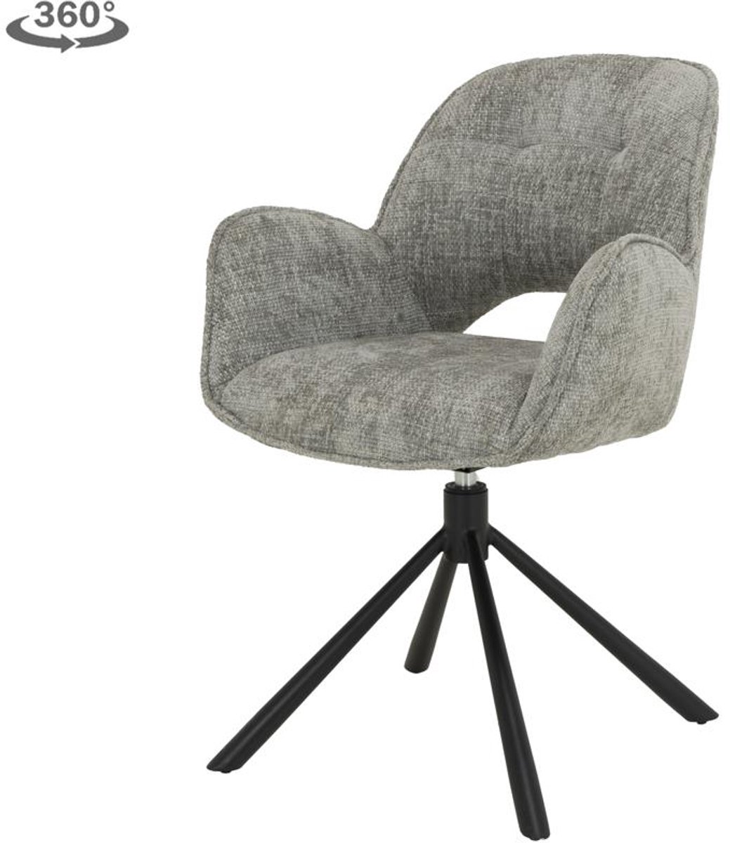 Tower Living Eetkamerstoel Isola - Zilver Stof - 64x63x89cm