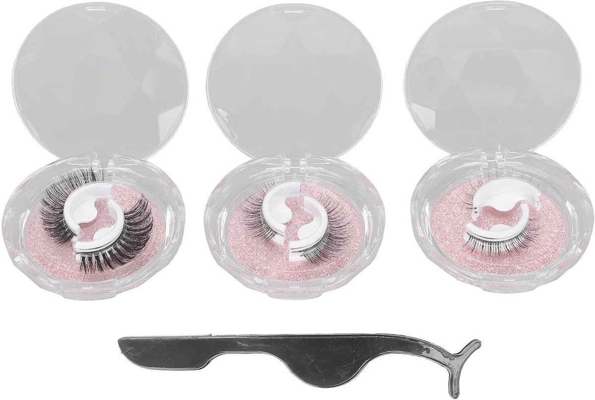 Natuurlijke Wimperextensions, 3 Paar Zelfklevende Wimpers, Waterproof en Zweetbestendig voor een Mooi Effect