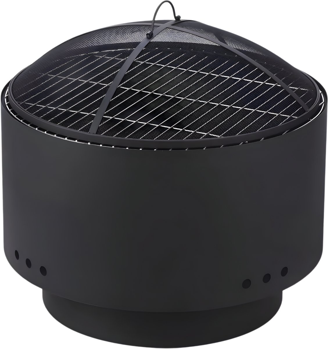 Rookloze Terrasvuurplaats - Houtgestookte Vuurkorf met Rooster & Pook - Voor Tuin & Buiten van Merkloos
