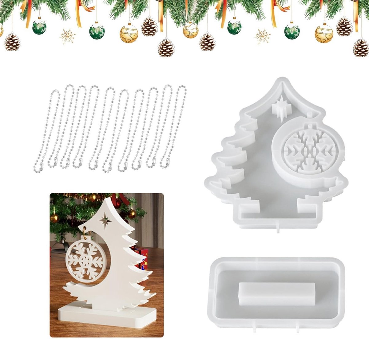 Siliconen Gietmallen voor Kerst, Sneeuwvlok Hangers, Geschikt voor Gips, Hars en Epoxy Projecten, Creatieve Ambachtelijke Toepassingen