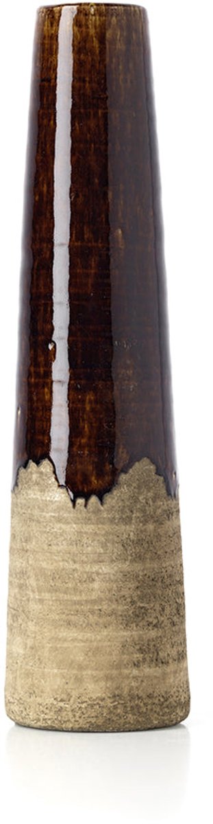Keramieken Vaas Bruin Conisch Design - M