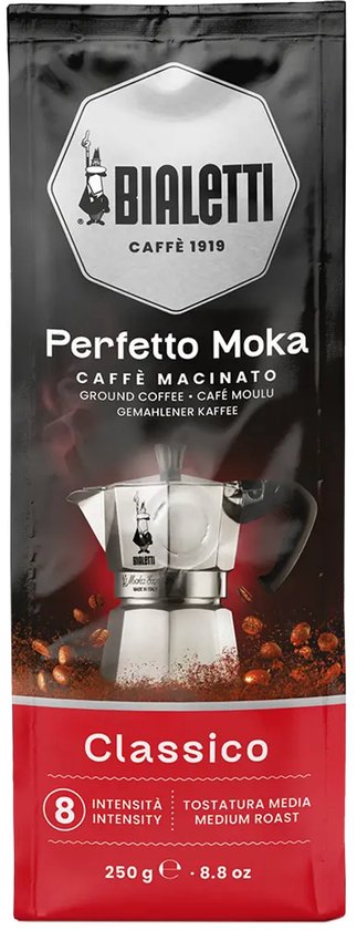 Bialetti Perfetto Moka - Classico - Gemalen Koffie - 250 gram