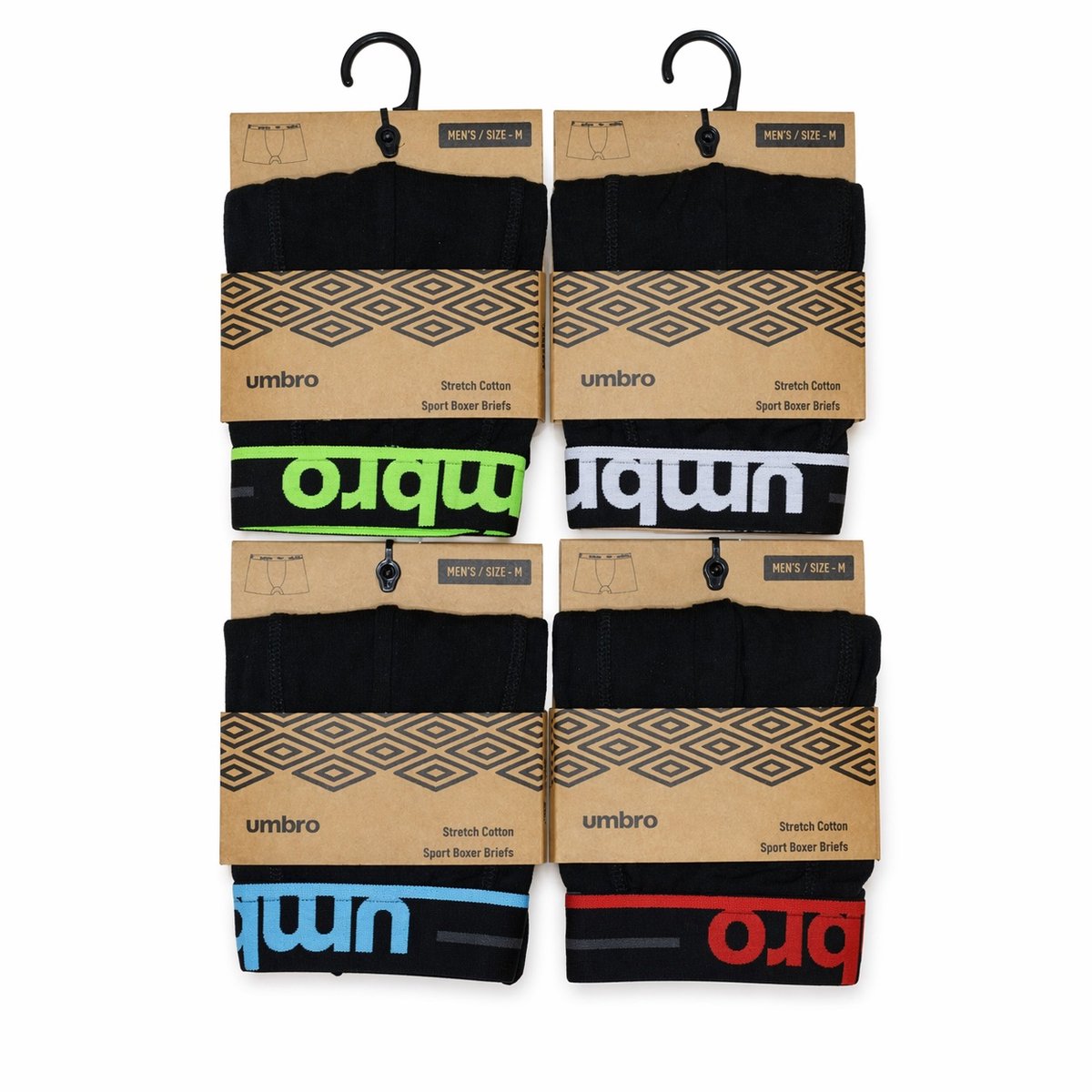 Boxer Umbro comb - 95% katoen + 5% elastaan - 8 paar - assortiment - maat large