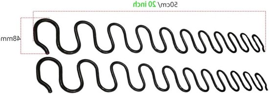 Sofa Springs Set van 2, 20 Inch met 8 S-Clips en 4.0 Draaddiameter voor Comfort en Ondersteuning — afbeelding 5
