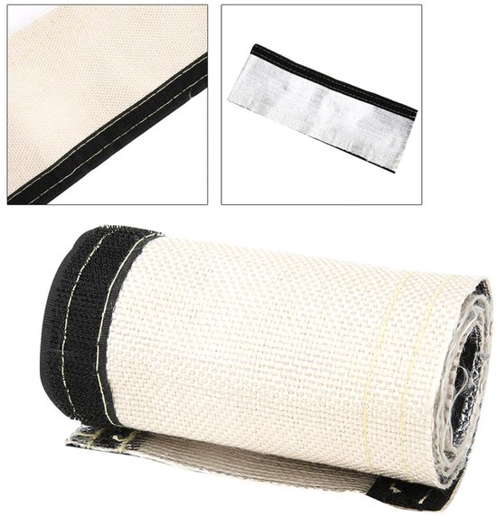 Hittebestendige glasvezel stofkap, aluminium warmtebescherming tot 260°C, afmetingen L 60 cm x B 10,6 cm, ideaal voor hoge temperaturen en isolatie van Merkloos — afbeelding 4