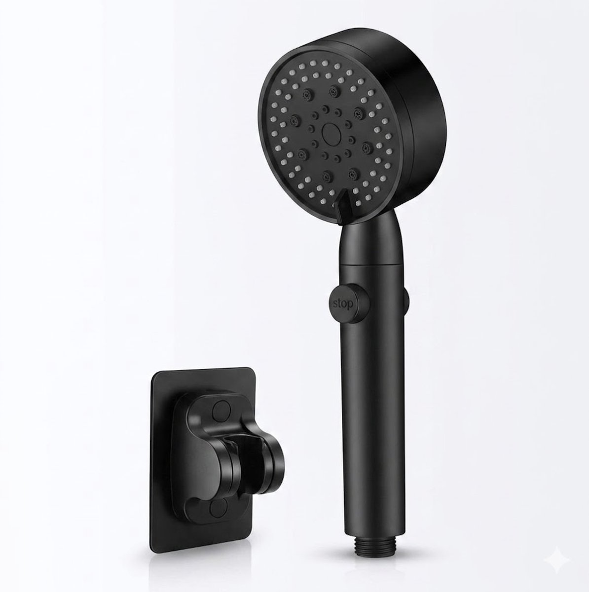 Solvix Douchekop – Regendouche Douchekop – Handdouche met Filter – 5 Standen – Waterbesparend – Anti-Kalk Siliconen – Hoge Druk – Zwart/Zilver
