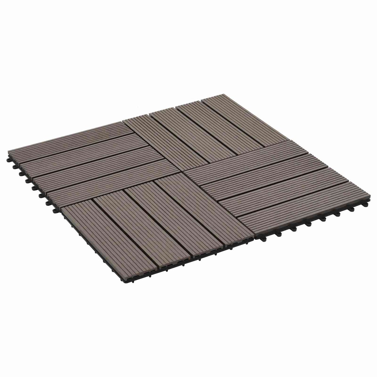 vidaXL - Terras - Tegel - 22 - pcs - Donkerbruin - 30 - x - 30 - cm - WPC