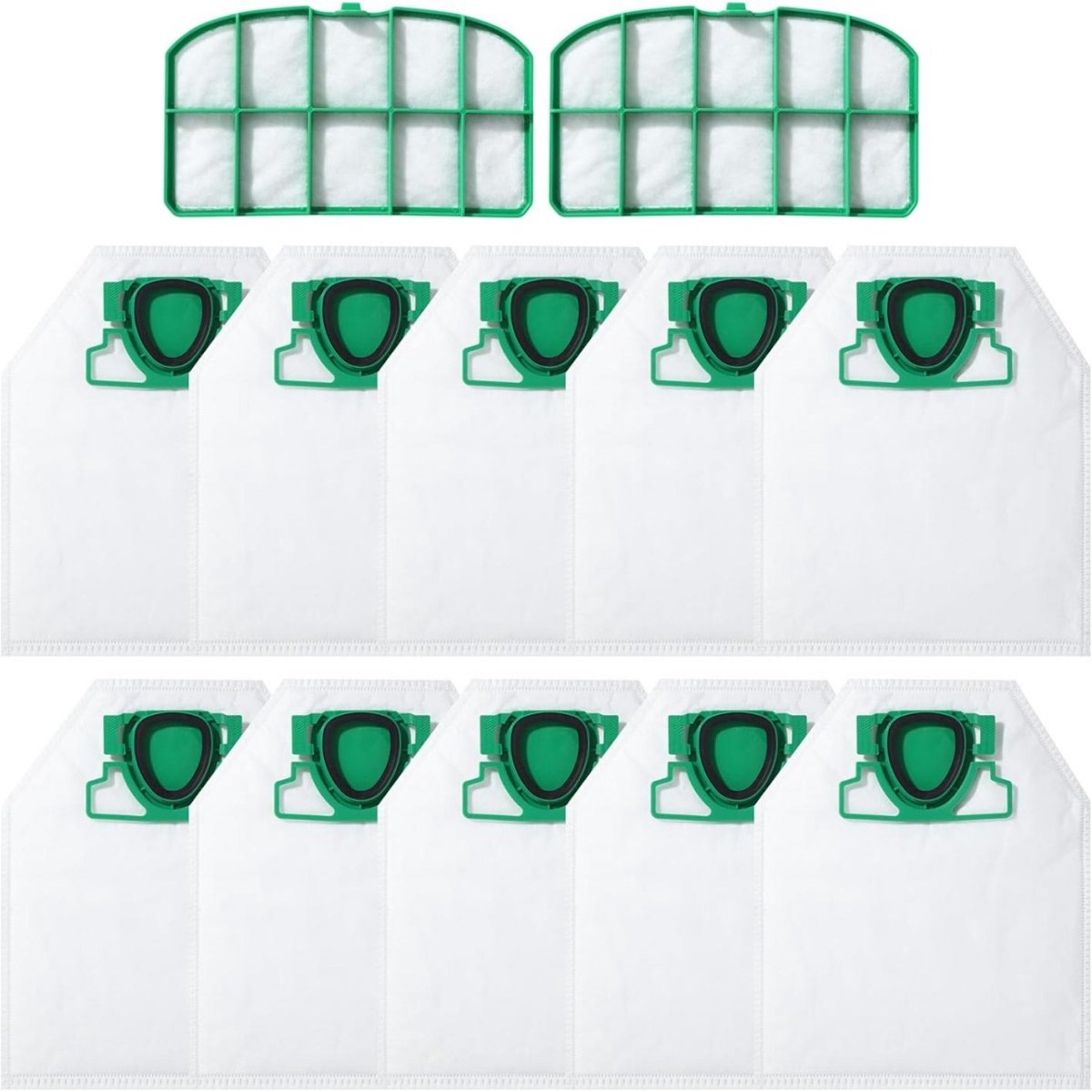 GelldG Stofzuigeraccessoiresets - 12 stuks - Stofzakken en Filters - 10 stofzakken + 2 filters - Geschikt voor Vorwerk Kobold VK200 en FP200 - Huishoudelijke apparaten