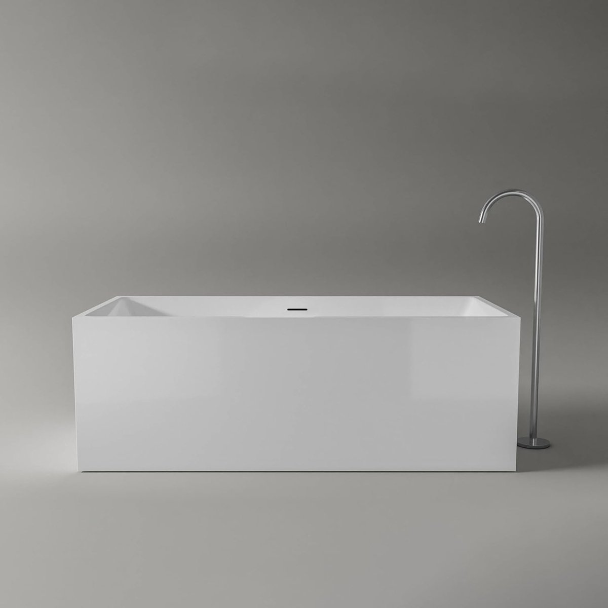 Vrijstaand Bad Verona 170 x 80 x 60 cm – Luxe Acryl Ligbad met Dubbelwandige Isolatie, 230L Staand Bad met Opbergplank, Modern Design Vrijstaand Bad Wit Glanzend – Vermissen