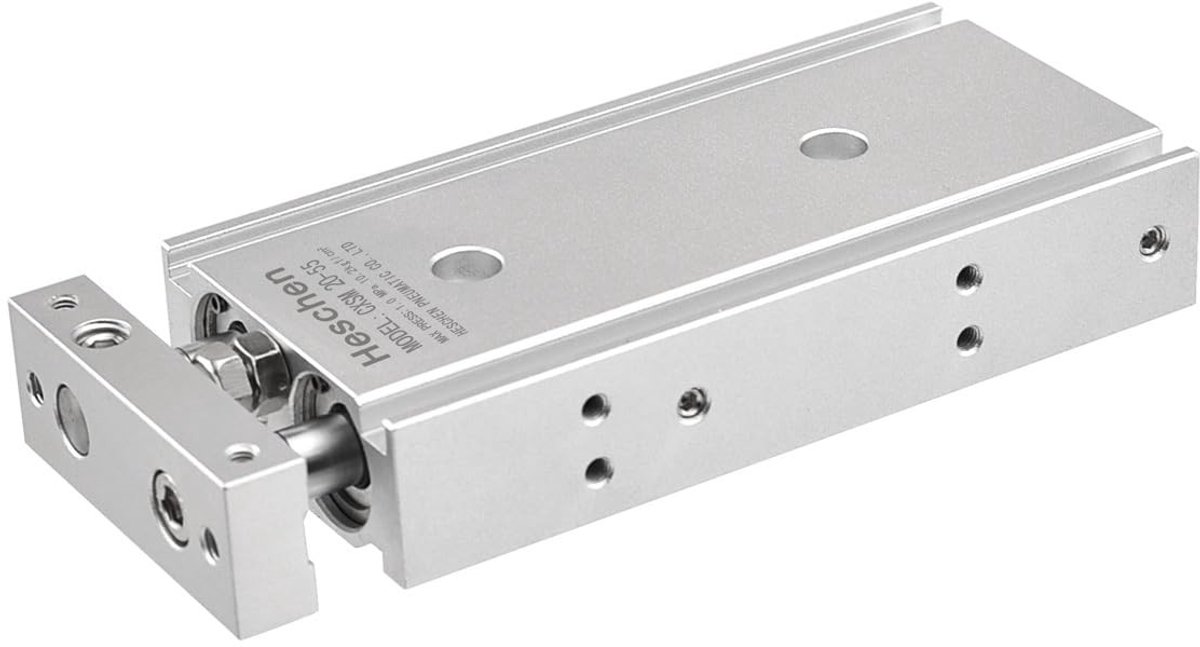 Byshayne - Pneumatische Cilinder - Aluminium - Dubbele Stang - 20mm Bore - 55mm Stroke - Ideaal voor Automatisering - Geschikt voor Diverse Toepassi...