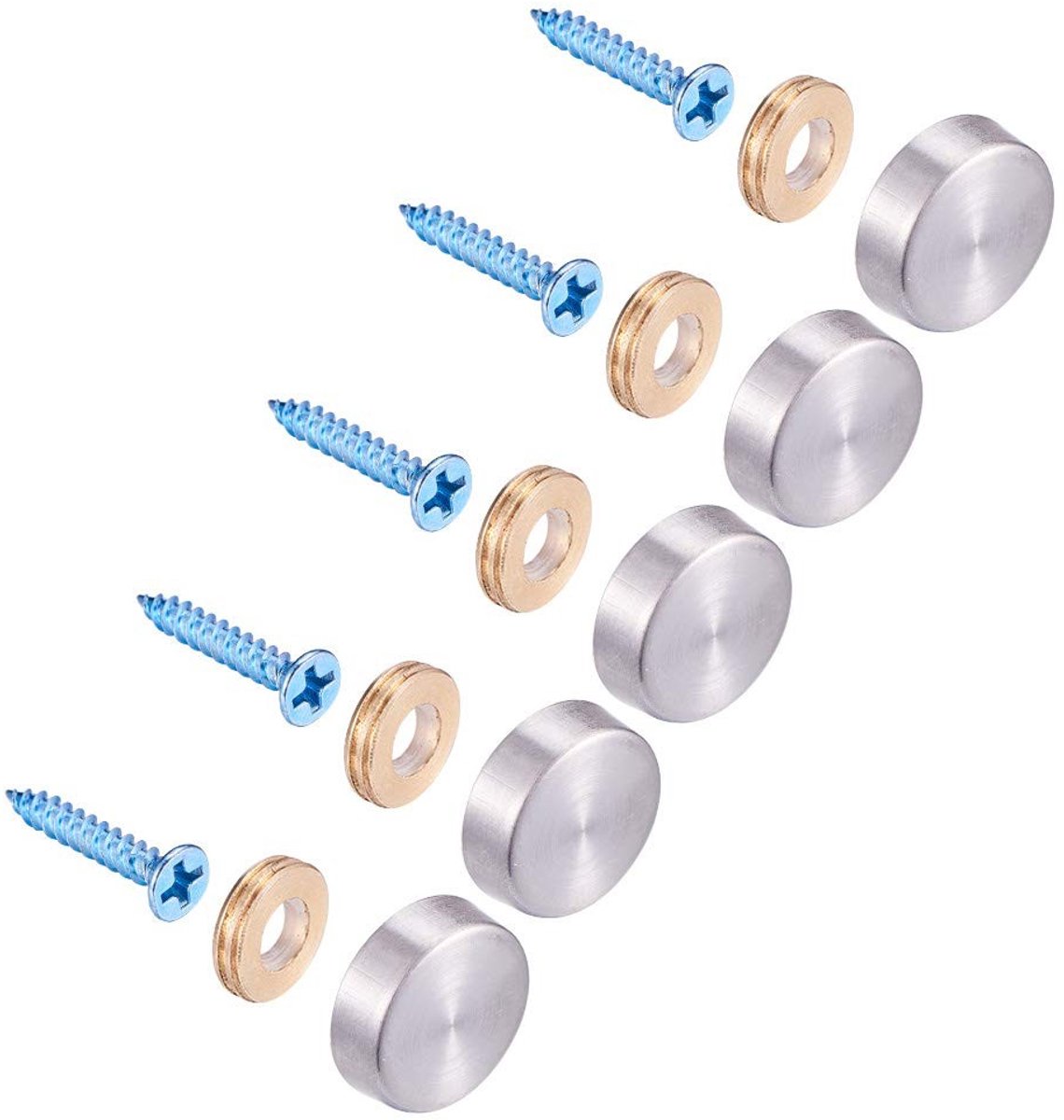 Byshayne - Decoratieve Spiegelschroeven - Set van 20 - Makkelijk te installeren - 16 mm - Roestvrij staal - Perfect voor meubels - Geschikt voor sp
